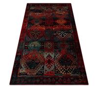 Tapis en laine OMEGA AVAR Cadre diamants oriental - rubis 200x300 cm