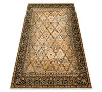 Tapis en laine OMEGA Grenada Cadre diamants oriental - cognac 135x200 cm