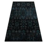 Tapis en laine OMEGA KARAJA fleurs bleu foncé 200x300 cm