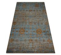 Tapis en laine OMEGA KARAJA fleurs laiton or 170x235 cm