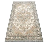 Tapis en laine SOHO 477.01.LA113 OSTA - Ornement rosette naturel vert / beige 80x160 cm