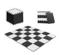 Tapis En Mousse Kinderkraft Luno Avec 30 Puzzles Modulables, Surface Antidérapante, Sac De Rangement Et Épaisseur 1,2 Cm Noir TU