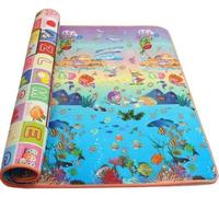 Tapis en mousse pour enfants, 200 x 180 x 0,8 cm - double face, avec alphabet pédagogique et motif océanique