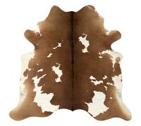 Tapis en peau de vache - vidaXL - 150 x 170 cm - Marron et blanc - Intérieur - Rectangulaire