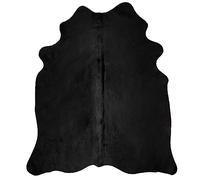 Tapis en peau de vache véritable Noir 150 x 170 cm