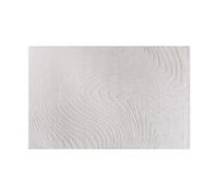 Tapis en relief 100% laine tufté main motif abstrait - 160 x 230 cm - Ivoire - CELESTIA