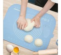Tapis en silicone de format compact : 50 x 40 cm, tapis en silicone résistant à la chaleur pour pétrir la pâte, avec sangle de rangement et couteau à pâte
