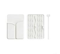 Tapis en silicone résistant à la chaleur pour fer à lisser et fer à friser Sac de rangement pliable Pochette de voyage anti-brûlure 20 x 29 cm (blanc)