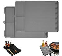 Tapis en silicone résistant à la chaleur pour spatule de barbecue (1, gris) | Tapis en silicone épais et flexible - Passe au lave-vaisselle - Antidérapant - Résistant à l'huile - Pour comptoir de cuisine