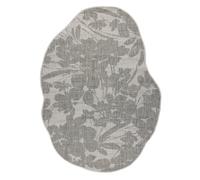 Tapis en sisal ORGANIC 2735 Fleurs écru / gris - naturel forme irrégulière moderne 240x330 cm