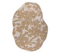 Tapis en sisal ORGANIC 2735 Fleurs écru / naturel - forme irrégulière moderne 160x220 cm