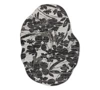 Tapis en sisal ORGANIC 2735 Fleurs écru / noir - naturel forme irrégulière moderne 200x290 cm