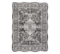 Tapis en sisal ORGANIC 2762 Ornement cadre noir / écru - forme irrégulière moderne 200x290 cm