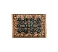 Tapis en tissu camel, rectangulaire, à motifs, franges, épaisseur 2,6 cm - White Label, Raz - 160x230 cm