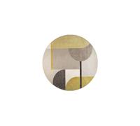 Tapis en tissu jaune, à motifs, rond - Zuiver, Hilton - Ø240 H1 cm