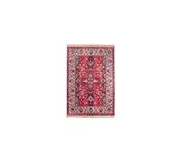 Tapis en tissu rouge, rectangulaire, à motifs, frangé, dos caoutchouc alvéolaire - Dutchbone, Oriental - 170x240 cm