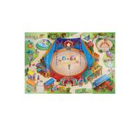 Tapis enfant 100x140 rectangle tissé multicolore NAPPE CIRQUE