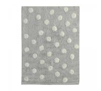 Tapis enfant 120x160 rectangle fait main en coton gris CORONDA