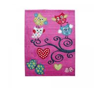Tapis enfant 120x170 rectangle tissé violet et gris KID'S