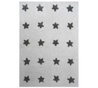 Tapis enfant Ø140cm rond fait main en coton blanc ETOILE