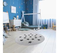 Tapis enfant 140x140 rond blanc