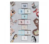 Tapis enfant 160x230 Lavable 30° HUSPLAY gris et marron
