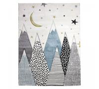 Tapis enfant 160x230 rectangle tissé gris et bleu SNOWSKY
