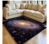 Tapis Enfant 180 x 270 cm Galaxie et Ciel étoilé Doux Poil Court Antidérapant Moderne Violet Grand Tapis Salon Chambre Cuisine Salle à Manger Bureau