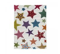 Tapis enfant 60x110 rectangle tissé crème LYN8 IGALAR