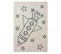 Tapis enfant 60x110 rectangle tissé crème TOTHEMOON