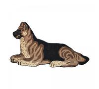 Tapis enfant 60x90 fait main en laine beige motif animaux DOG