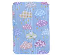 Tapis enfant 70x95 rectangle tissé bleu clair NUAGE 3