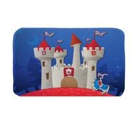 Tapis enfant 70x95 rectangle tissé bleu DOUX CAS