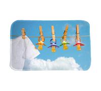 Tapis enfant 70x95 rectangle tissé bleu DOUX TET
