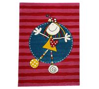 Tapis enfant 80x150 rectangle tissé rose LYN8 NELMA