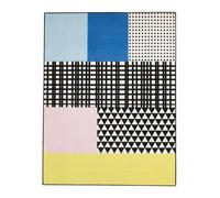 Tapis enfant 95x125 rectangle tissé multicolore GRID