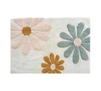 Tapis enfant à fleurs en coton tufté 60x90cm
