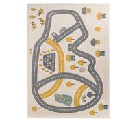 Tapis Enfant À Poils Ras Doux Circuit Palette Colorée 80X150