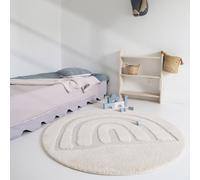 Tapis Enfant Arc En Ciel Ton Sur Ton Rainbow Dream Ecru Diam 120cm
