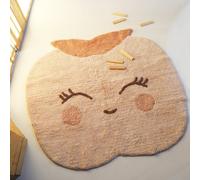 Tapis Enfant Coton Lavable Petite Pomme Candy Apple Beige Nude 80X120