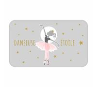 Tapis Enfant Déco Danseuse Étoile 45x75cm Gris