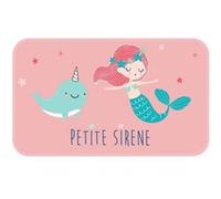 Tapis Enfant Déco Petite Sirena 45x75cm Rose Imprimé G