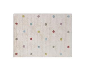 Tapis enfant en coton beige motif pois multicolore 100 x 150 cm DADA