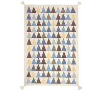 Tapis Enfant En Laine Triangles Bleu Naturel 120X160