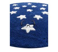 Tapis Enfant Fait Main En Coton Etoile Bleu Diam 140cm