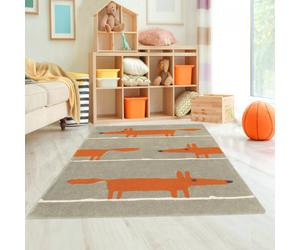 Tapis Enfant Fox En Laine Fait Main Orange 120X180