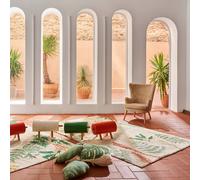 Tapis Enfant Lavable En Coton Botanic Plants Olive, Rose, Châtaigne, Doré, 140X200