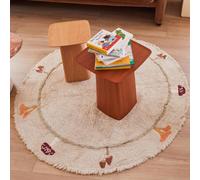 Tapis Enfant Lavable En Coton Chanterelle Accessoires : Vert, Rouge, Ble Diam 140cm