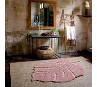 Tapis Enfant Lavable En Coton Monstera Olive, Naturel, Miel 120X180