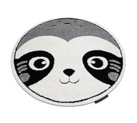 Tapis enfant moderne JOY Cercle Panda pour enfants - structurel deux niveaux de polaire gris / crème cercle 160 cm